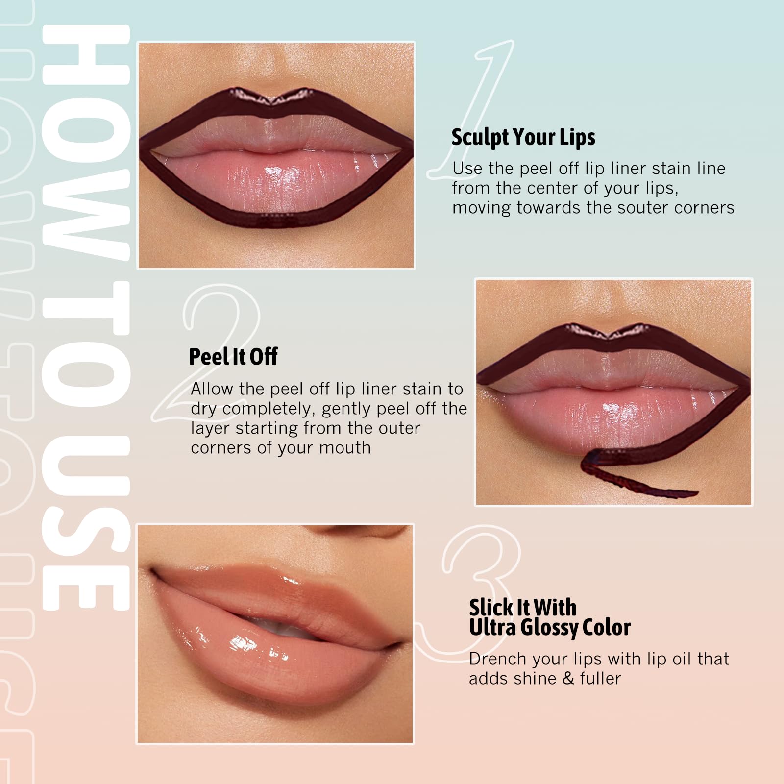 Wugbc after peel finished lips displaying matte pigment payoff