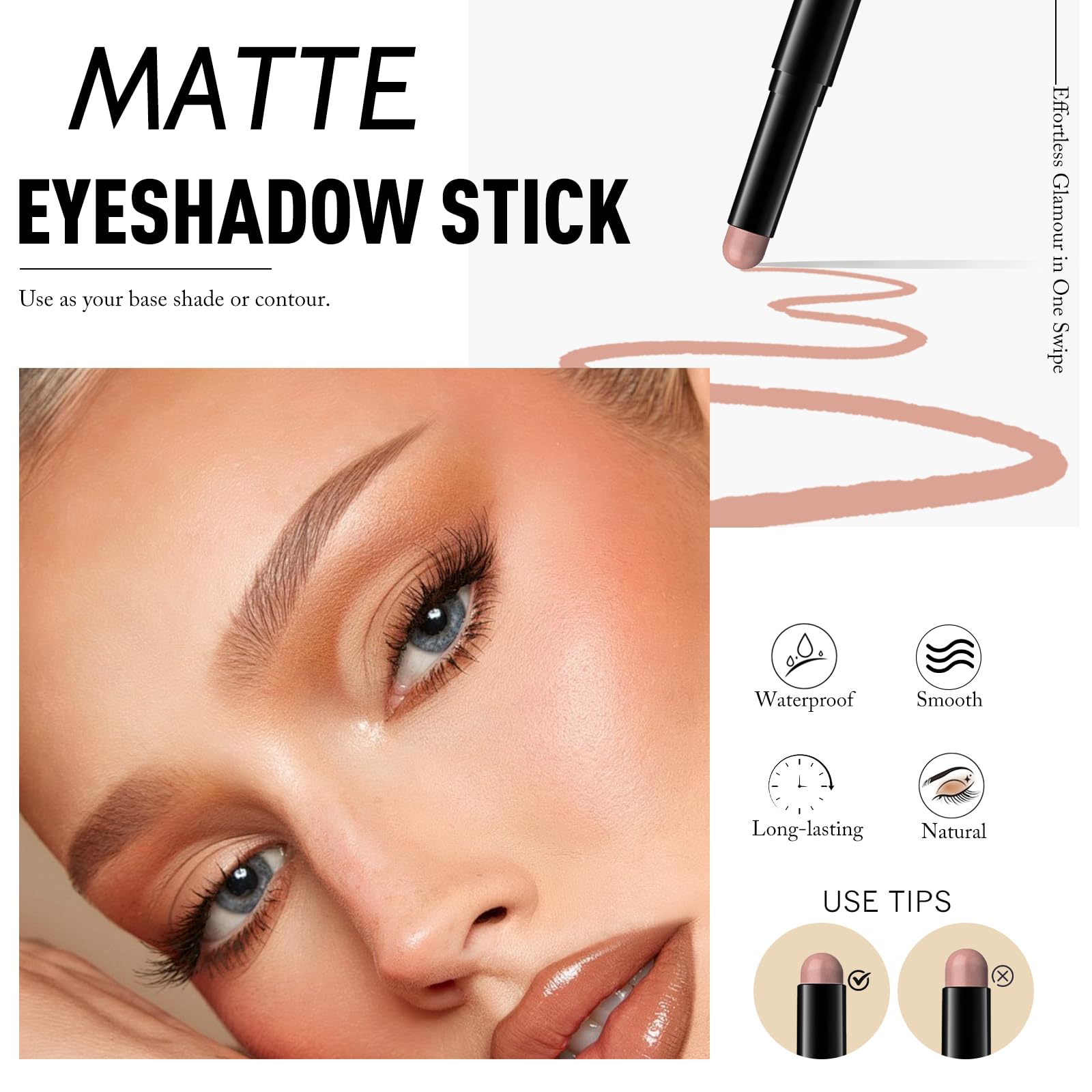 Wugbc stick being applied to eyelid demonstrating easy blend