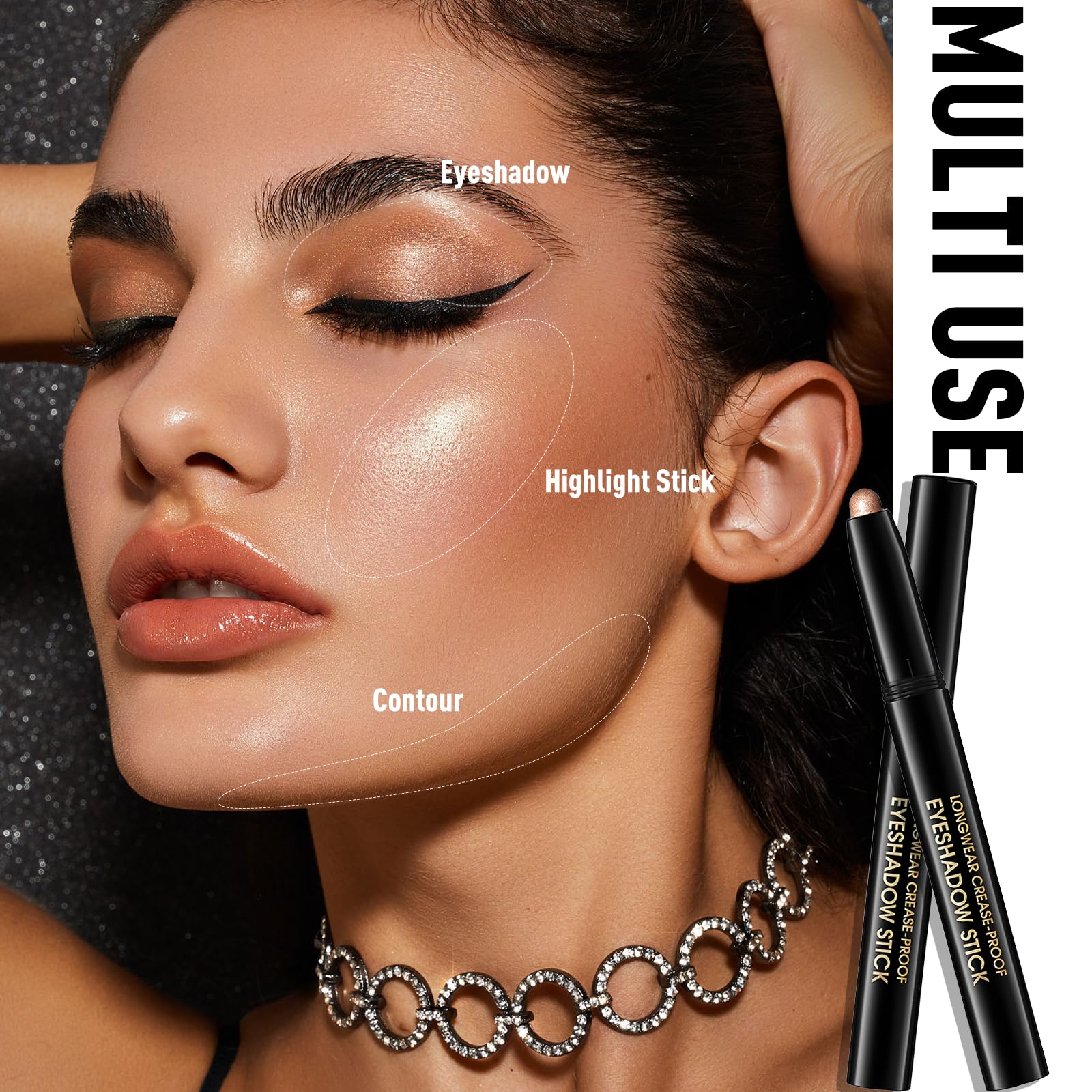 Wugbc applied eye look illustrating warm shimmer for natural enhancement