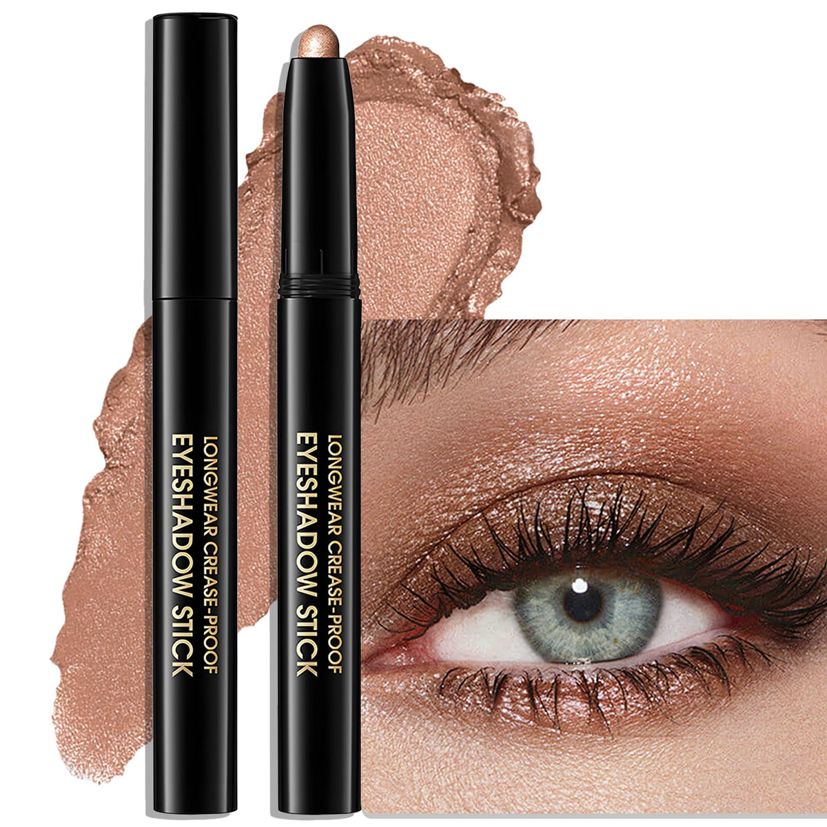 Wugbc eyeshadow stick front packaging showing color and portability benefit