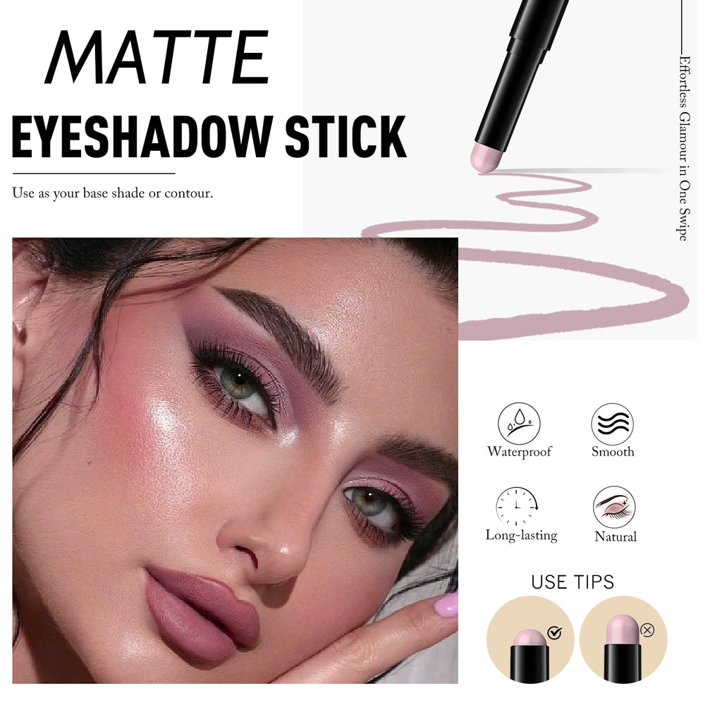 Wugbc mauve eyeshadow stick texture swatch on skin revealing pigmented, blendable finish