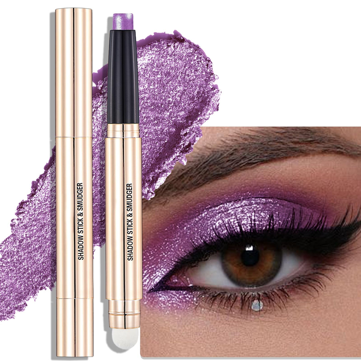 Wugbc front packaging showing purple shimmer for instant polished eyes