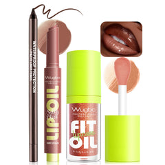 Wugbc front packaging showing the three-piece moisturizing lip combo and gift-ready box
