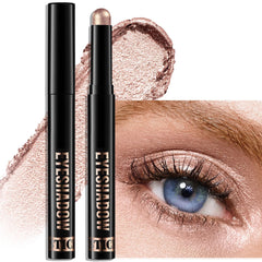 Wugbc front view of champagne pink stick showing compact travel-ready design and immediate shimmer benefit