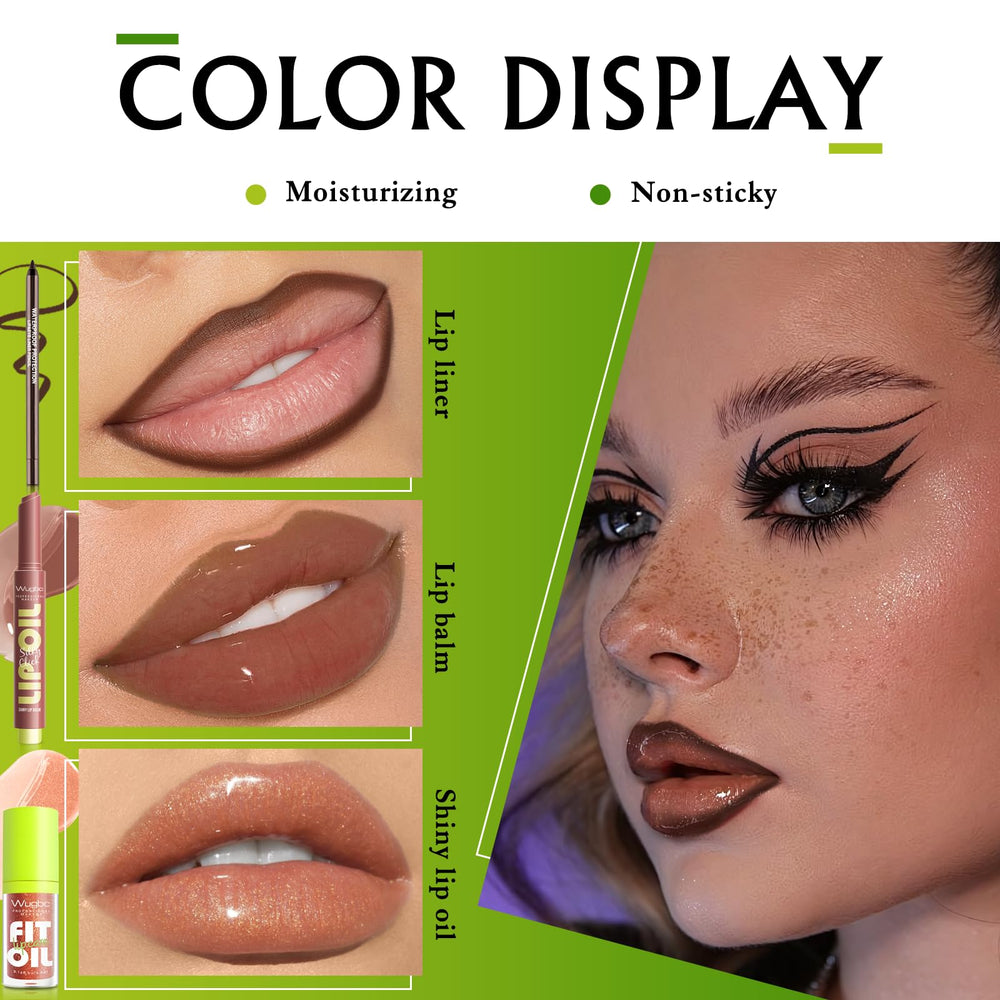 Wugbc lip liner closeup highlighting the dark brown pencil tip for precise shaping