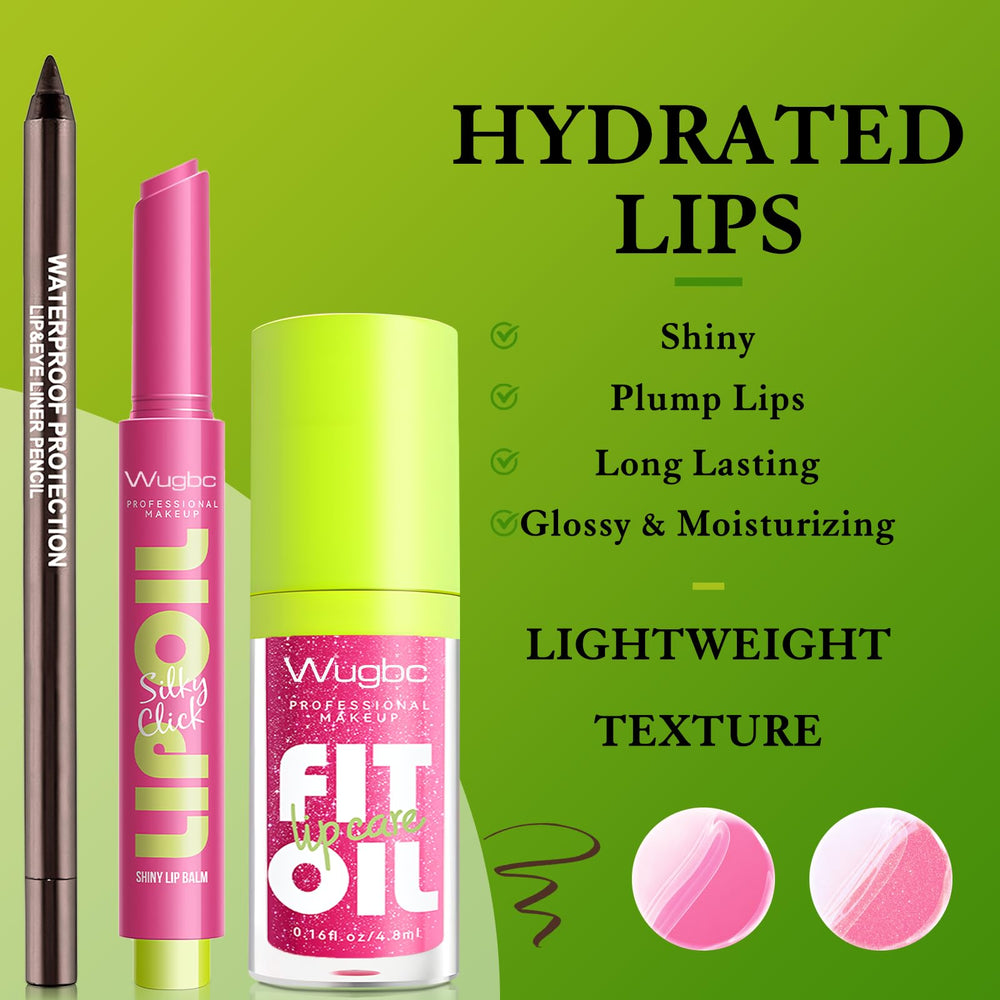 Wugbc pink gloss tube detail highlighting non-sticky, hydrating shine