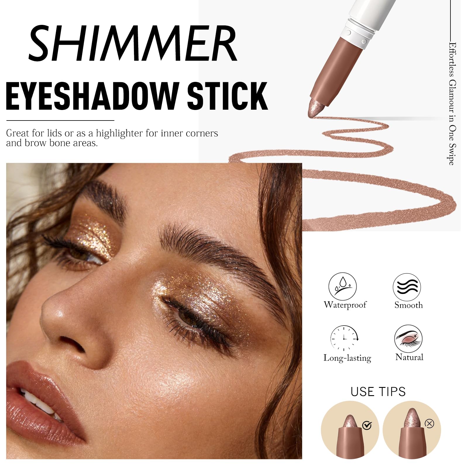 Wugbc plum bronze close-up of crayon tip for precise eyeliner application benefit