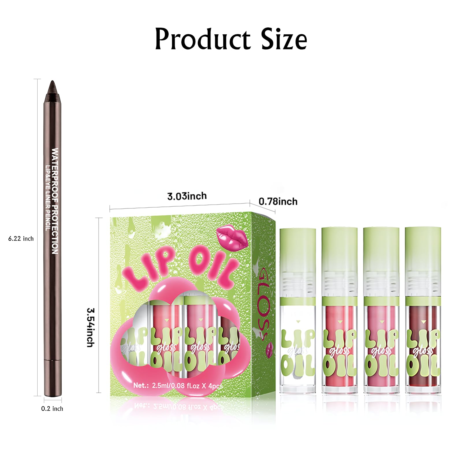 Wugbc lip pencil and oil next to ruler for compact travel-friendly benefit
