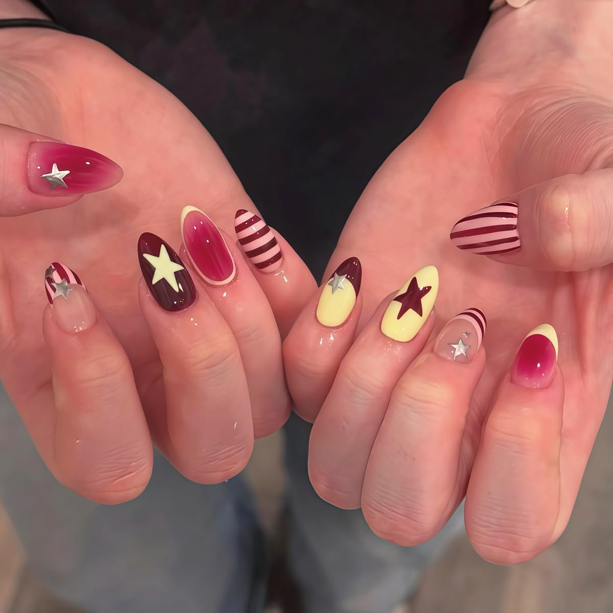 WUHCIM nail file, wooden stick and jelly gel stickers displayed for easy application