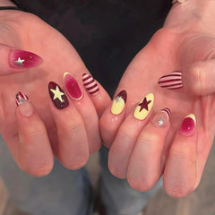WUHCIM nail file, wooden stick and jelly gel stickers displayed for easy application