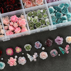 WUHCIM charms on nail in use demonstrating sparkling floral accent that enhances style