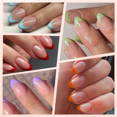 WUHCIM color range flat lay displaying nine French tip shades for styling variety