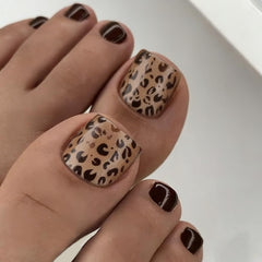 WUHCIM front packaging showing leopard press-on toenails and kit benefits