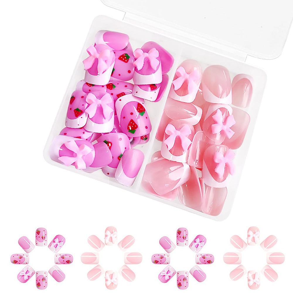 WUHCIM front view of 48pcs press on nails showcasing full set benefit