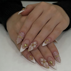 WUHCIM glossy white French tip texture close-up for salon-look shine