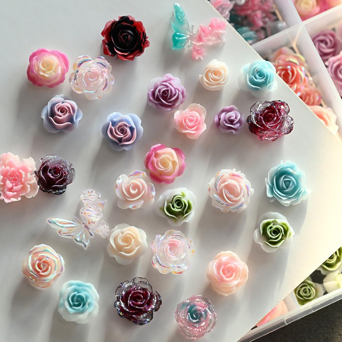 WUHCIM lifestyle spring manicure featuring floral gems adding feminine, eye-catching finish