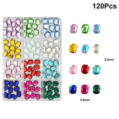 WUHCIM multicolor rhinestones arranged on black surface showing vibrant color range