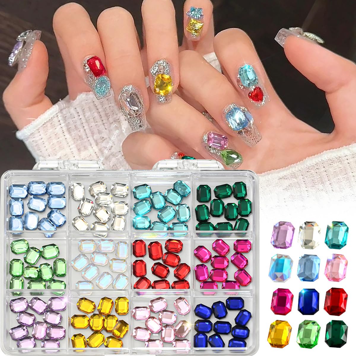 WUHCIM close-up of rectangular crystal facets highlighting sparkle and precise cut detail