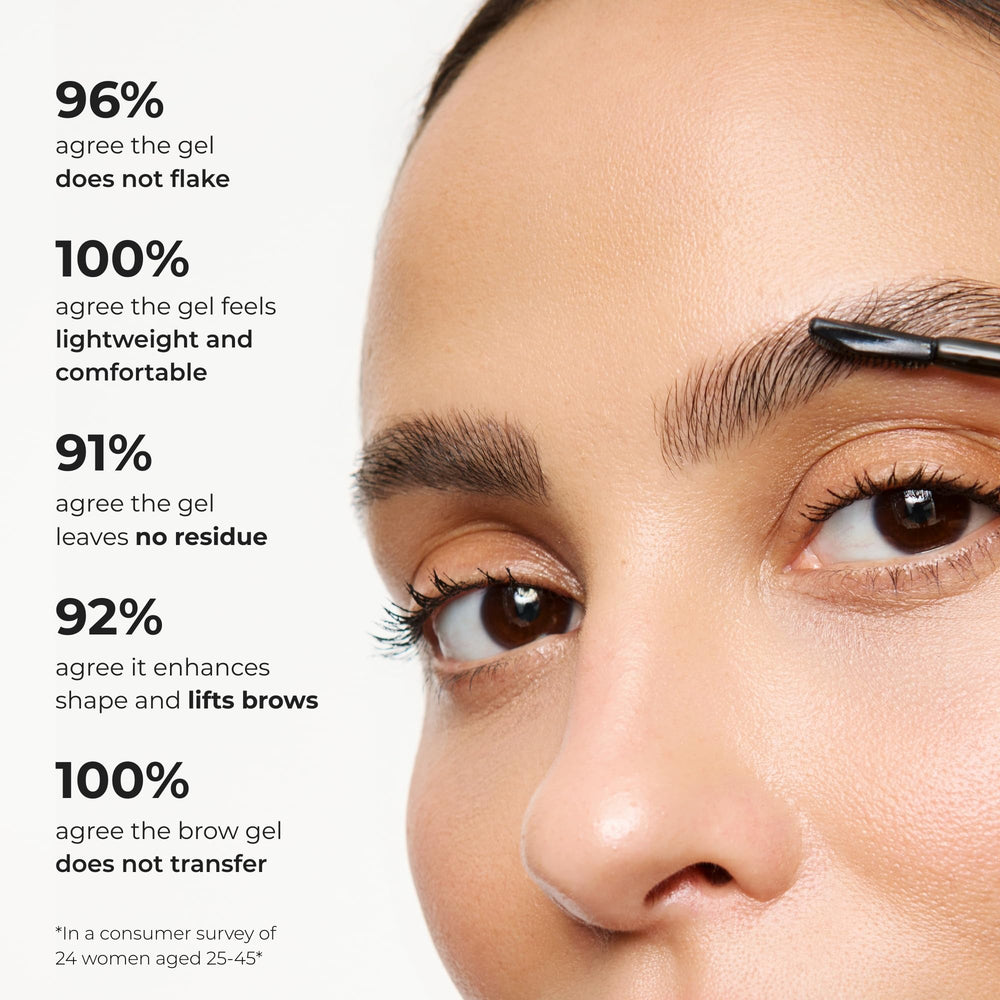 WUNDERBROW before and after brows showing groomed benefit and natural hold