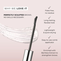 WUNDERBROW clear gel texture on wand demonstrating lightweight, non-sticky finish