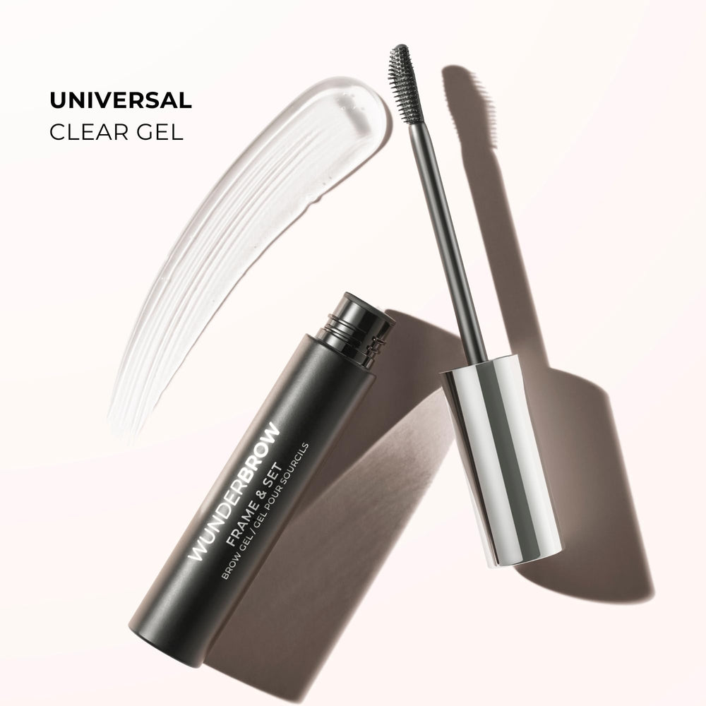 WUNDERBROW lifestyle model with groomed brows showing natural, flexible hold