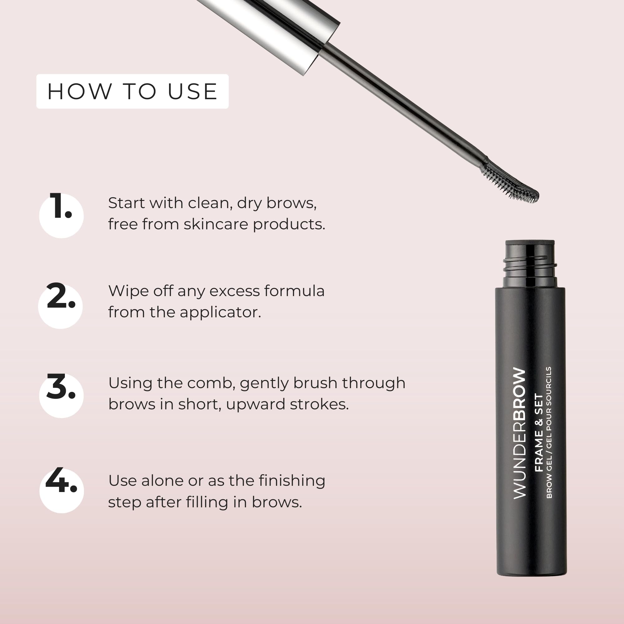 WUNDERBROW product on vanity tray suggesting organized beauty routine benefit