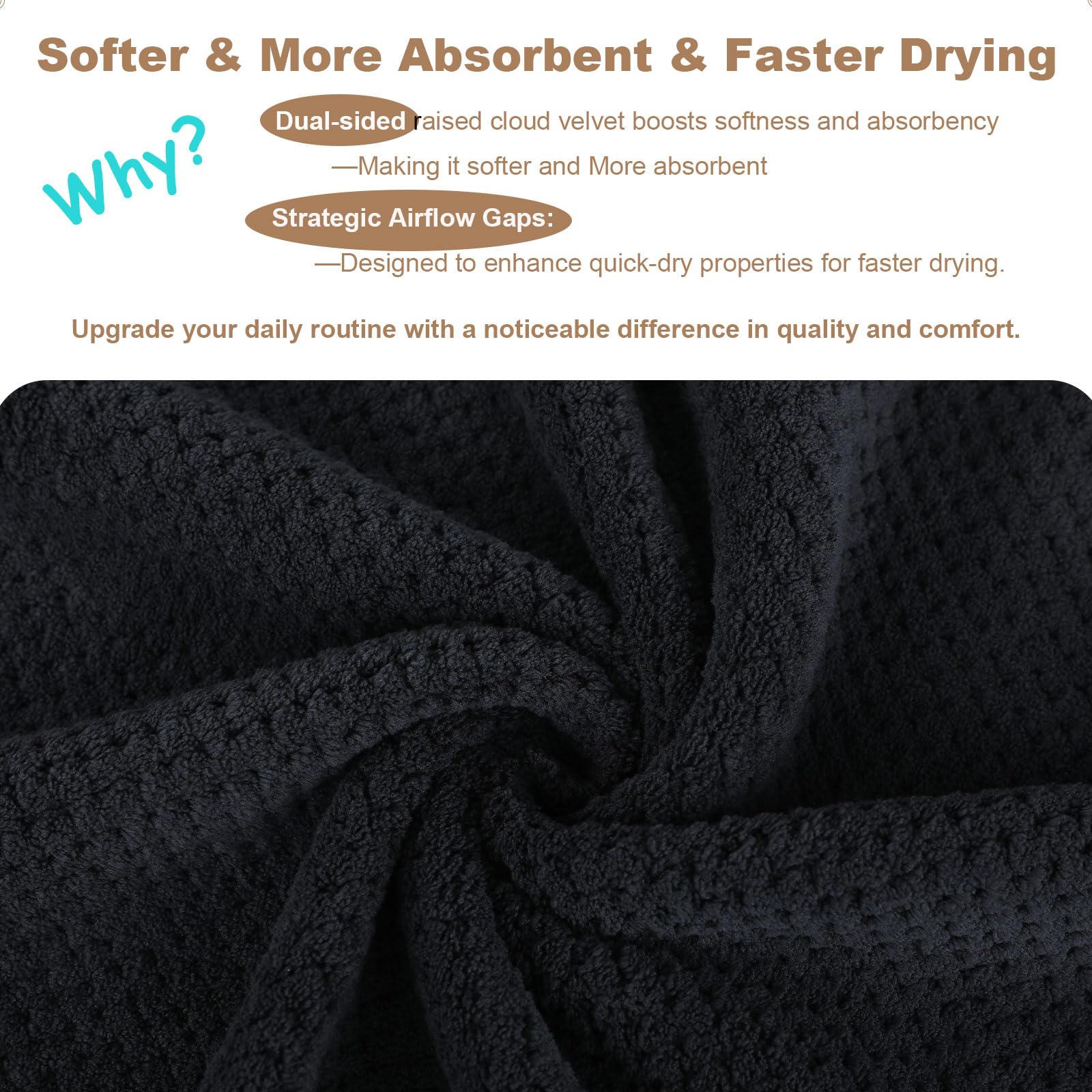 Wuwahold turban wrapped on wet hair reducing drying time