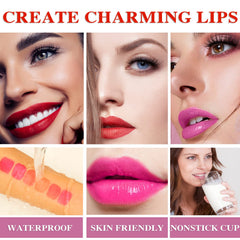 WYBLZPXZ lips before and after application demonstrating pigment intensity