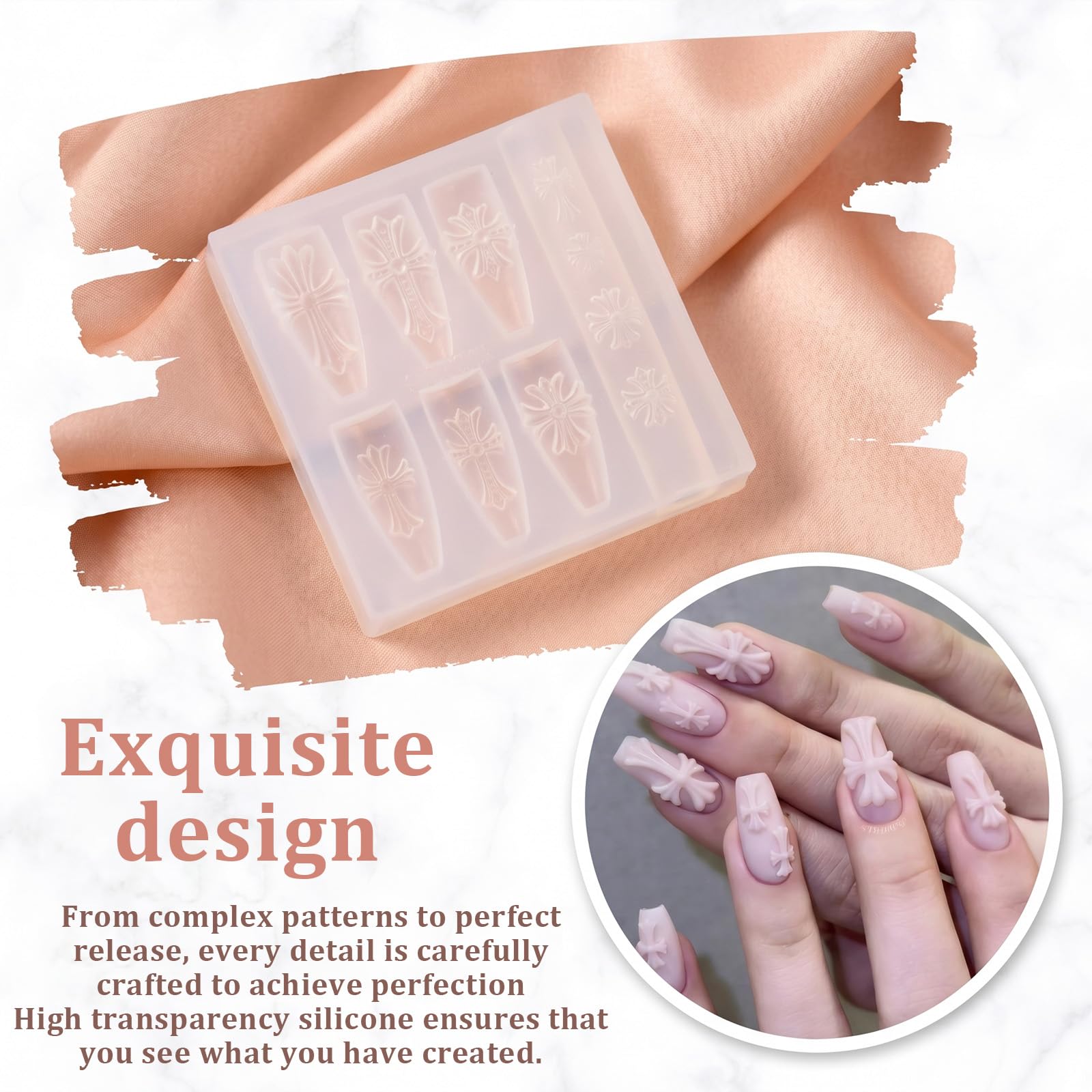 wyewog filled gel cross removed from mold showing glossy finished charm benefit