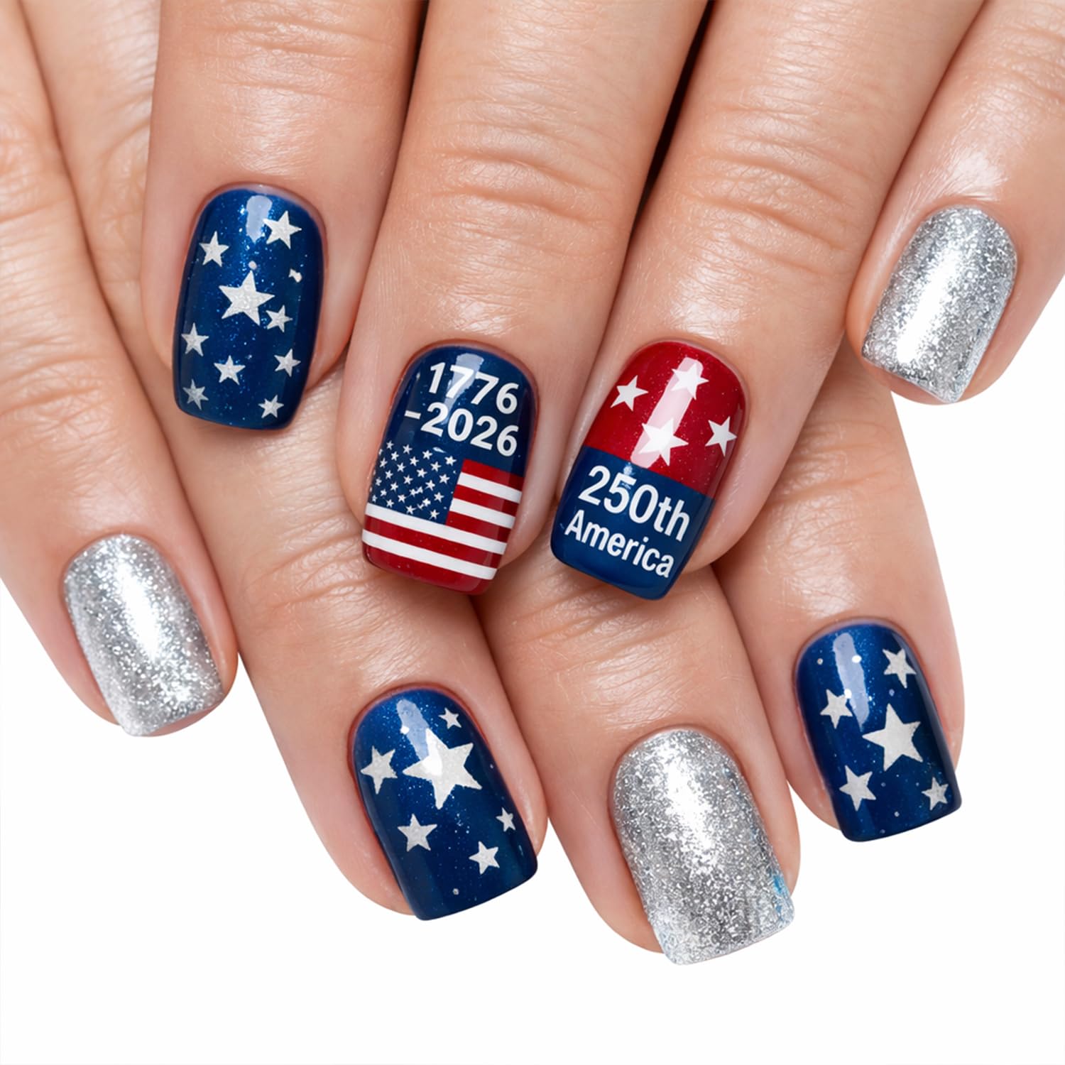 WYFHDT front packaging showing 250th anniversary nail set for easy patriotic styling