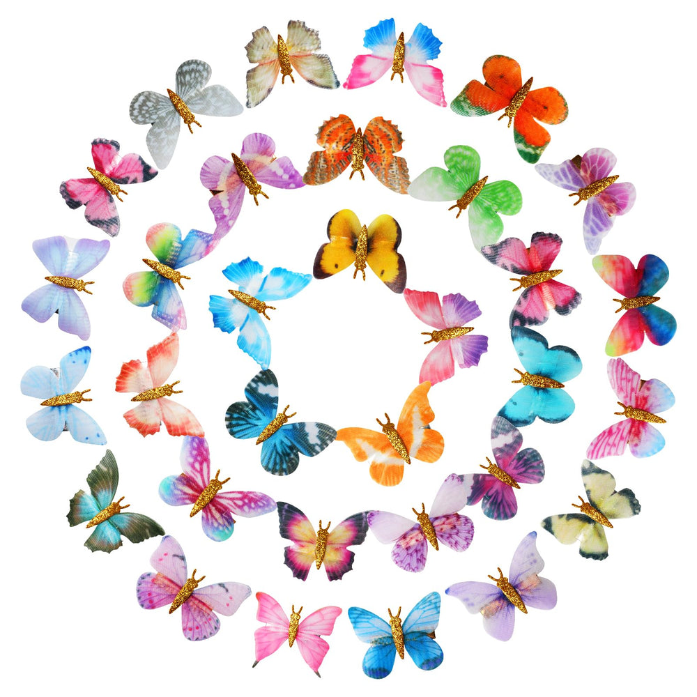 WYVAS front packaging showing 32 colorful butterfly clips, convenient set for styling