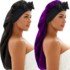 Wzl Wlg bonnet pair front view showing black and purple caps and benefits