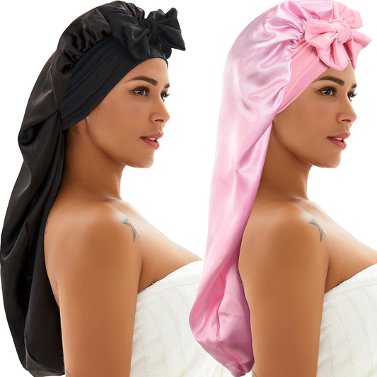 Wzl Wlg front view of black and pink bonnets shows protective coverage