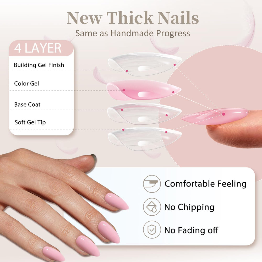 XCREANDO hand model applying a press-on nail demonstrating quick three-minute application