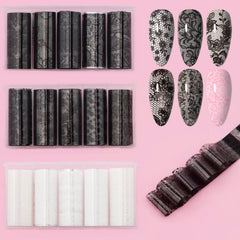 XEAOHESY packaging showing 15 lace foil rolls and three boxes for neat storage benefit