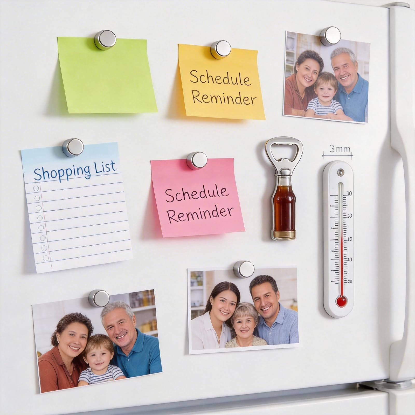 XEAOHESY magnets holding notes on fridge illustrating strong hold