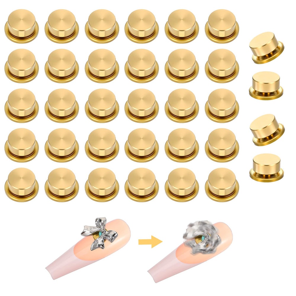 Xelsluthe front package showing 30 gold rotating nail charms, adds motion