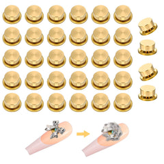Xelsluthe front package showing 30 gold rotating nail charms, adds motion