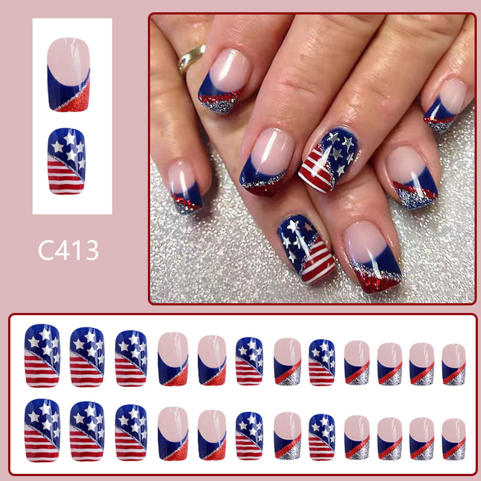 Xenophoer nails on hand to show scale and fit for realistic size comparison benefit
