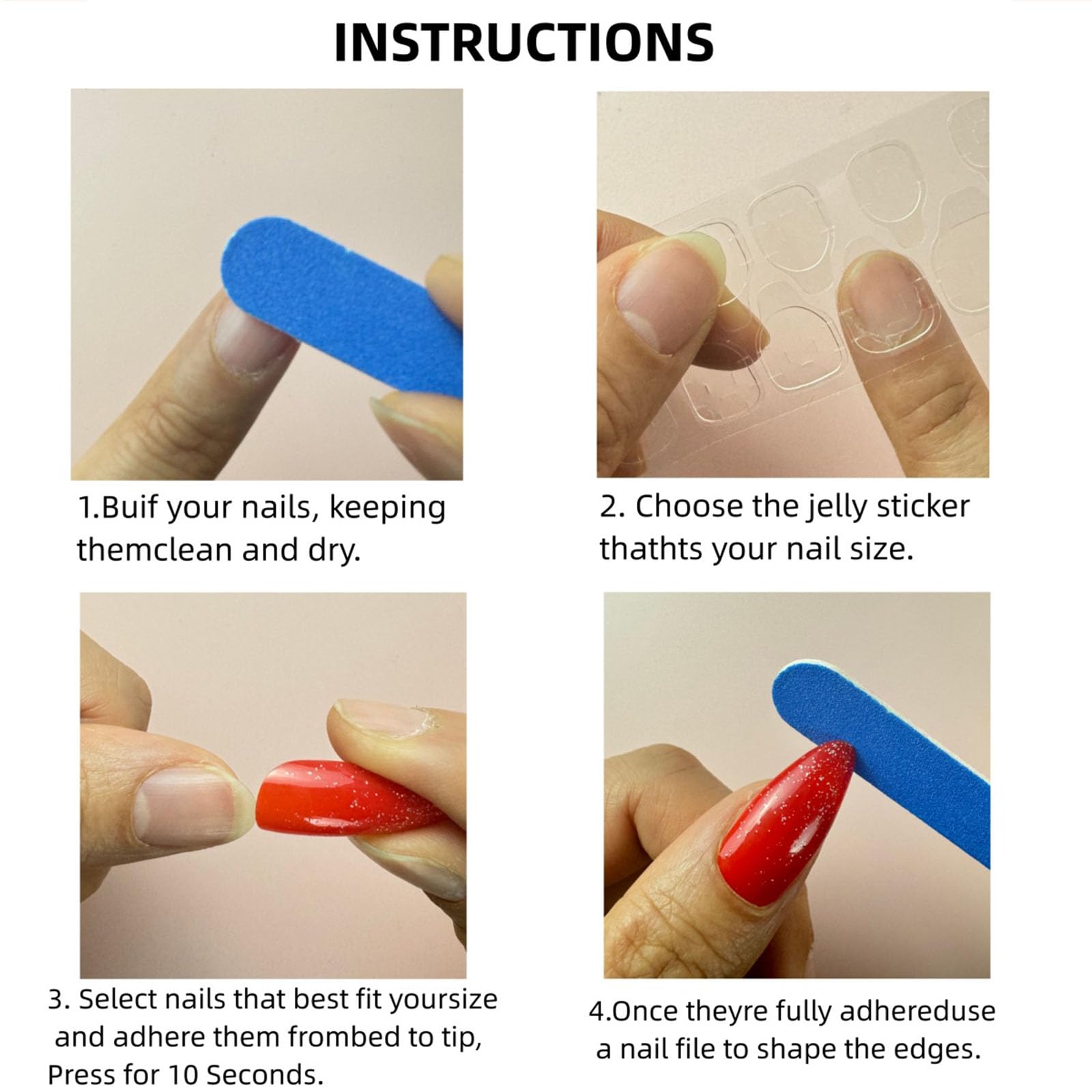 Xenophoer press-on nails on a hand for size comparison, helps visualize scale and fit benefits