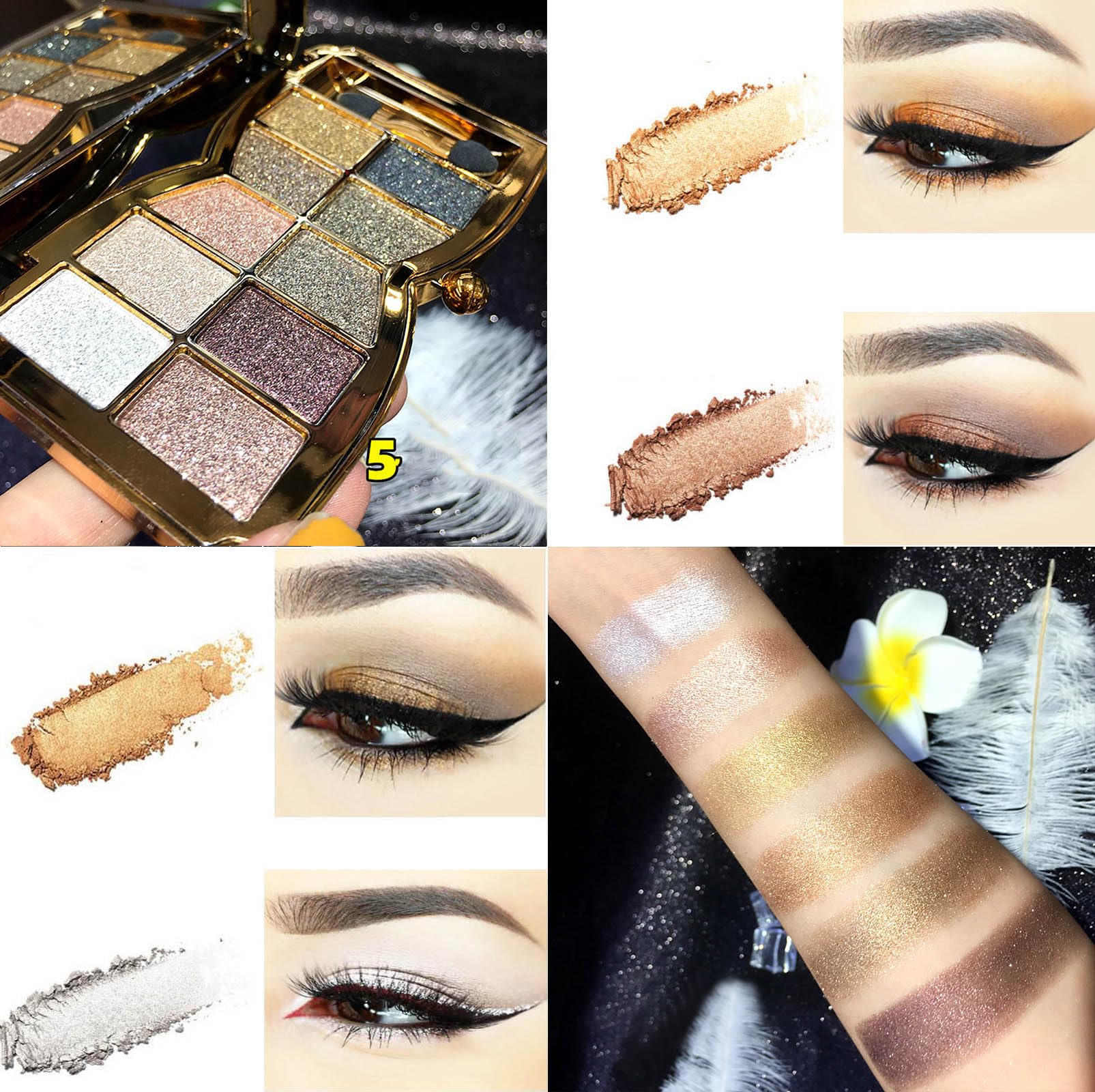 XFEXM applying glitter shade with brush for precise, buildable coverage