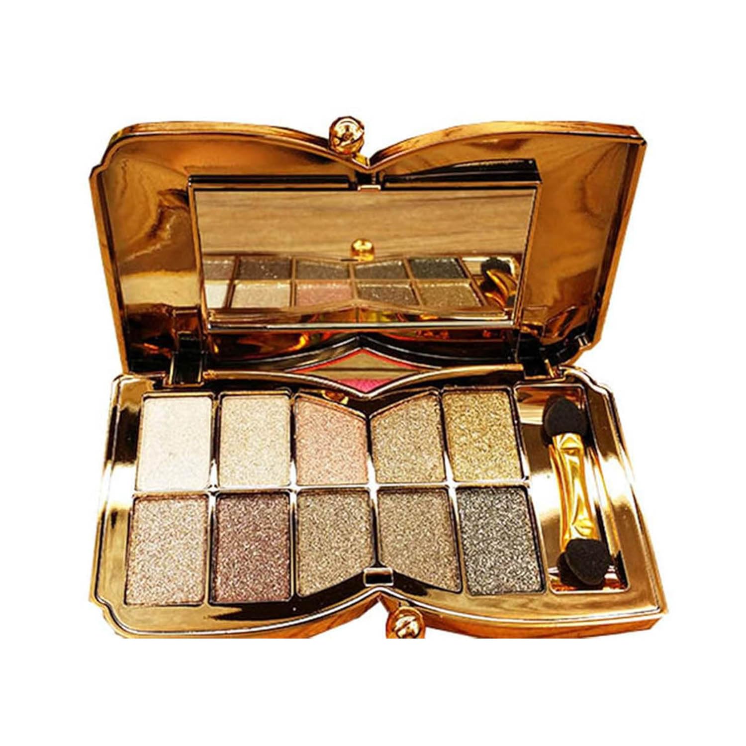XFEXM front view of palette showing ten coordinated shades and compact design