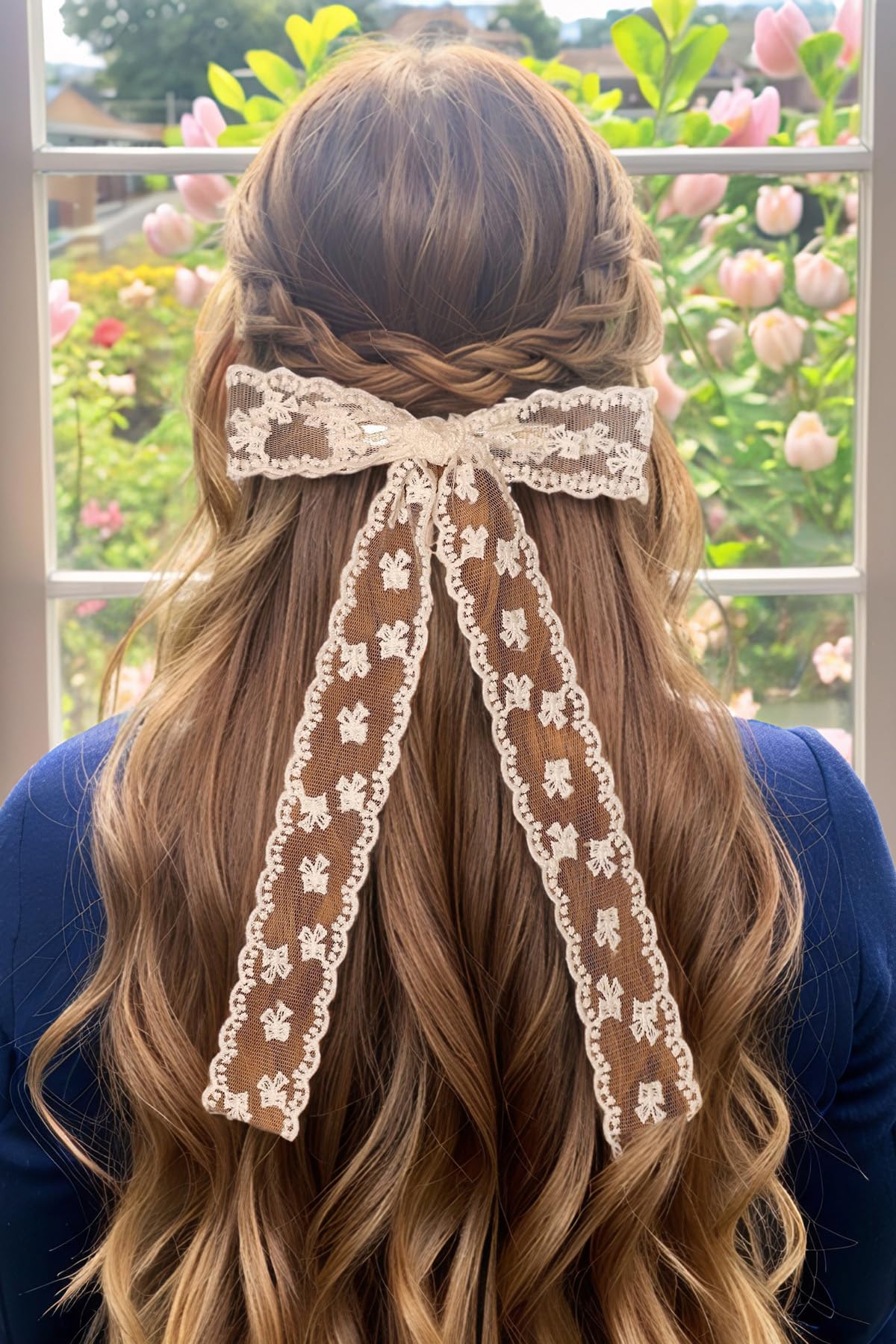 XFYUZR worn in half-up hairstyle adds instant polished accessory benefit