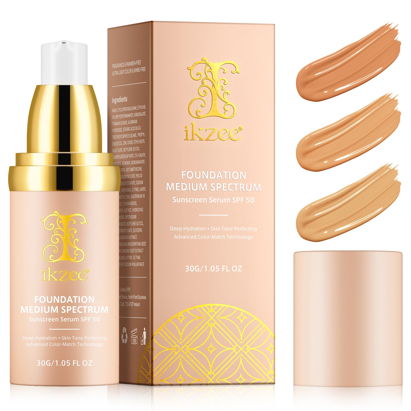 XIAMOFUZHOU front bottle shot showing sleek packaging and SPF benefit