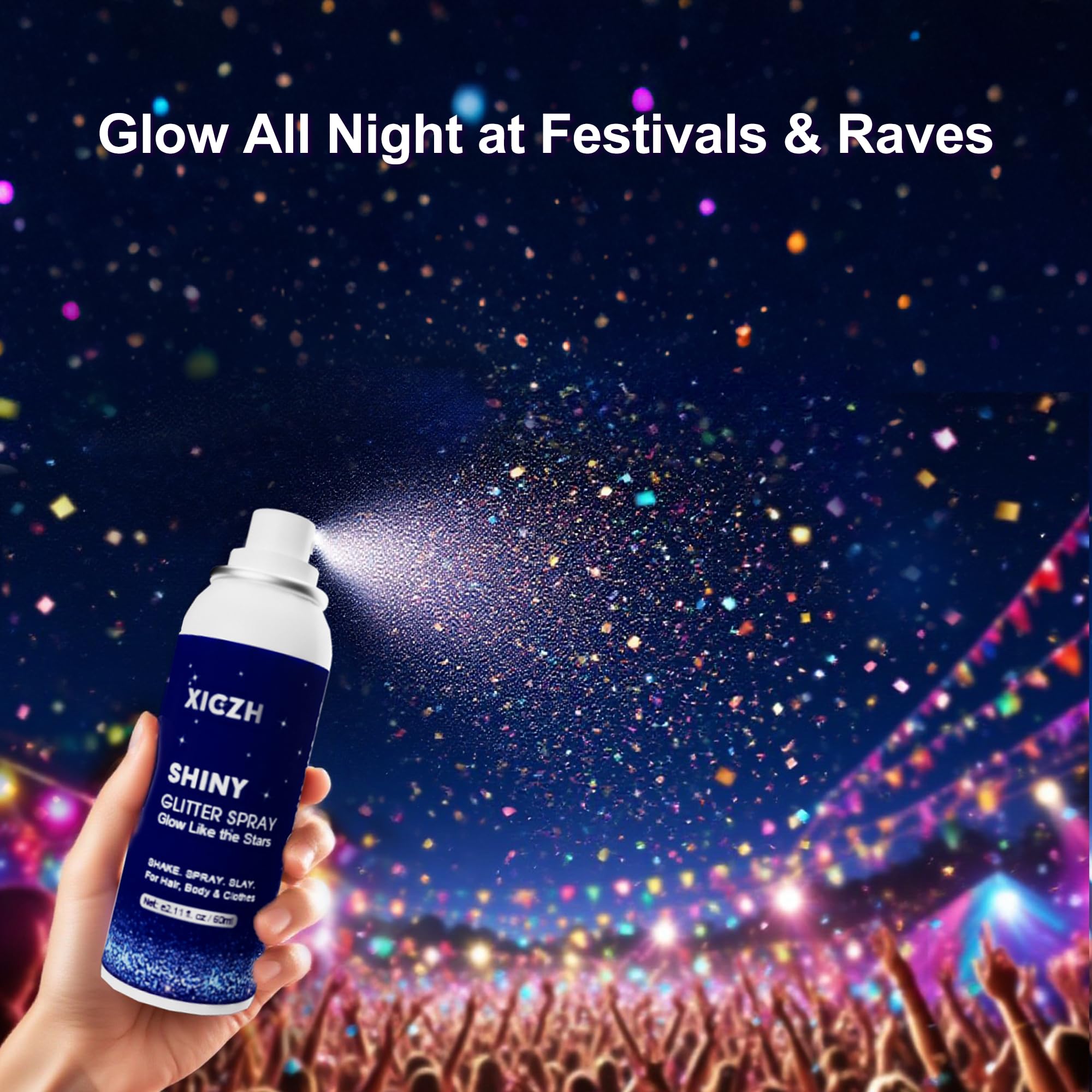 XICZH at festival scene showing long-lasting sparkle during movement and dancing