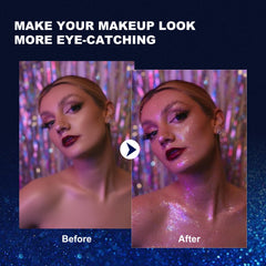 XICZH holographic silver texture on skin highlighting subtle shimmer and even coverage