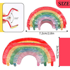 XIELIME in-hair half-up style demonstrating secure grip and decorative rainbow accent
