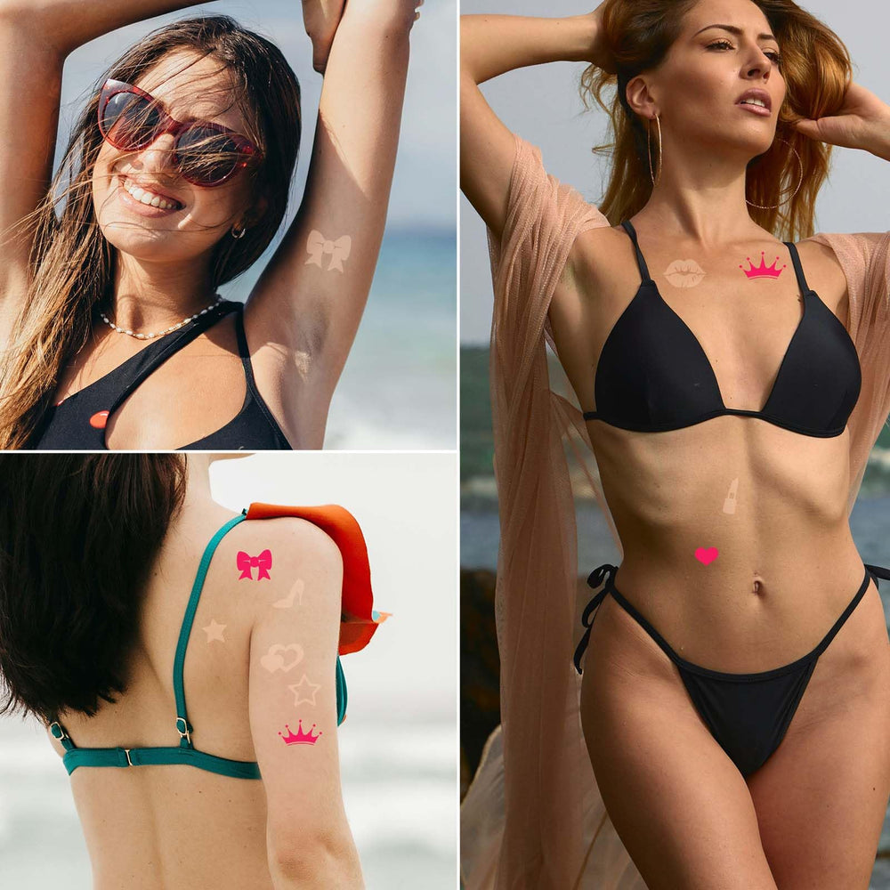 XIHIRCD beach lifestyle photo showing stickers used for playful summer looks