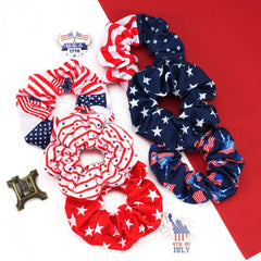 Xinsoloyue scrunchie worn in ponytail demonstrating secure hold and comfortable fit