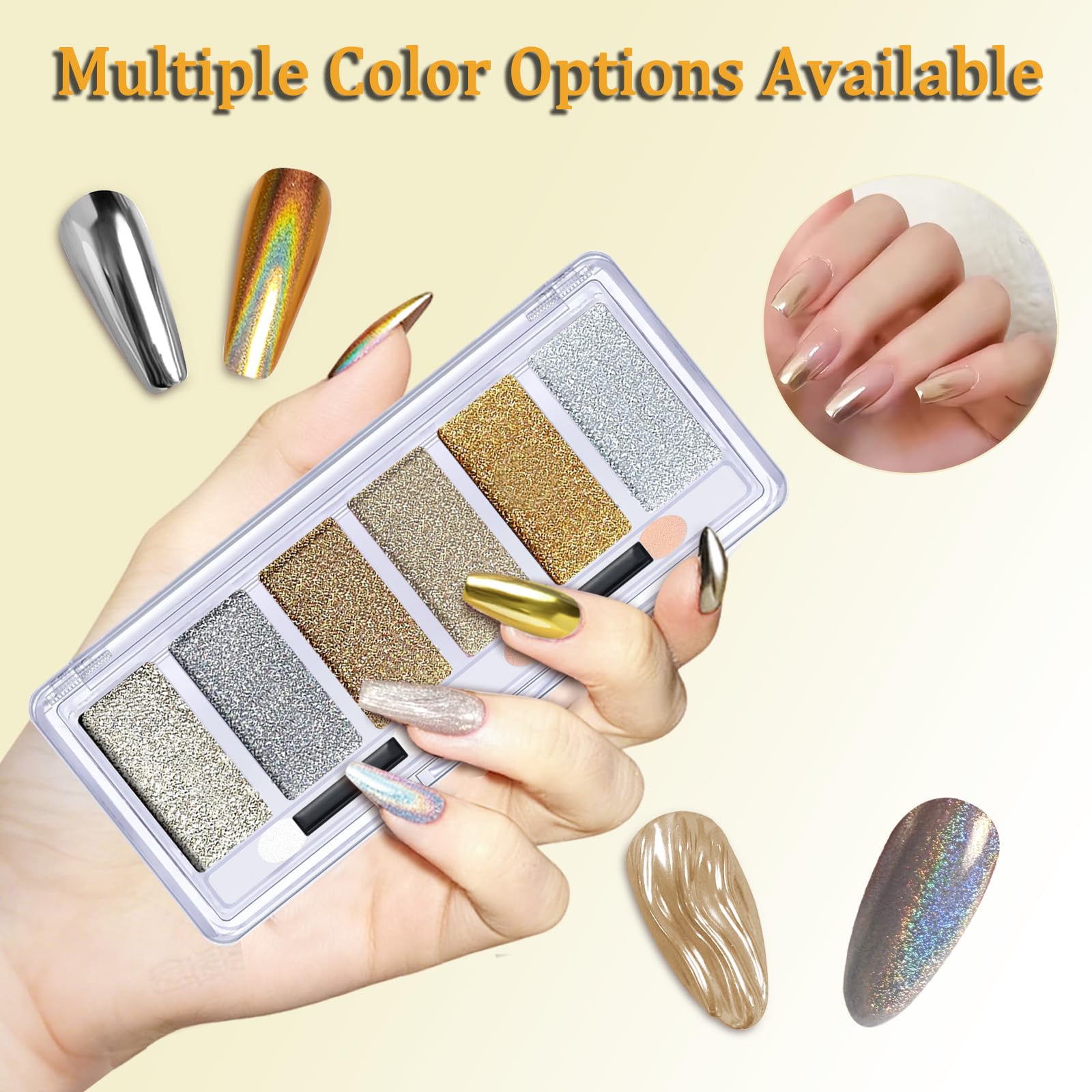XIRON sponge applicator rubbing pigment on nail for quick mirror-like shine